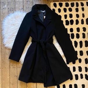 Motherhood Belted Maternity Wrap Coat Black XL